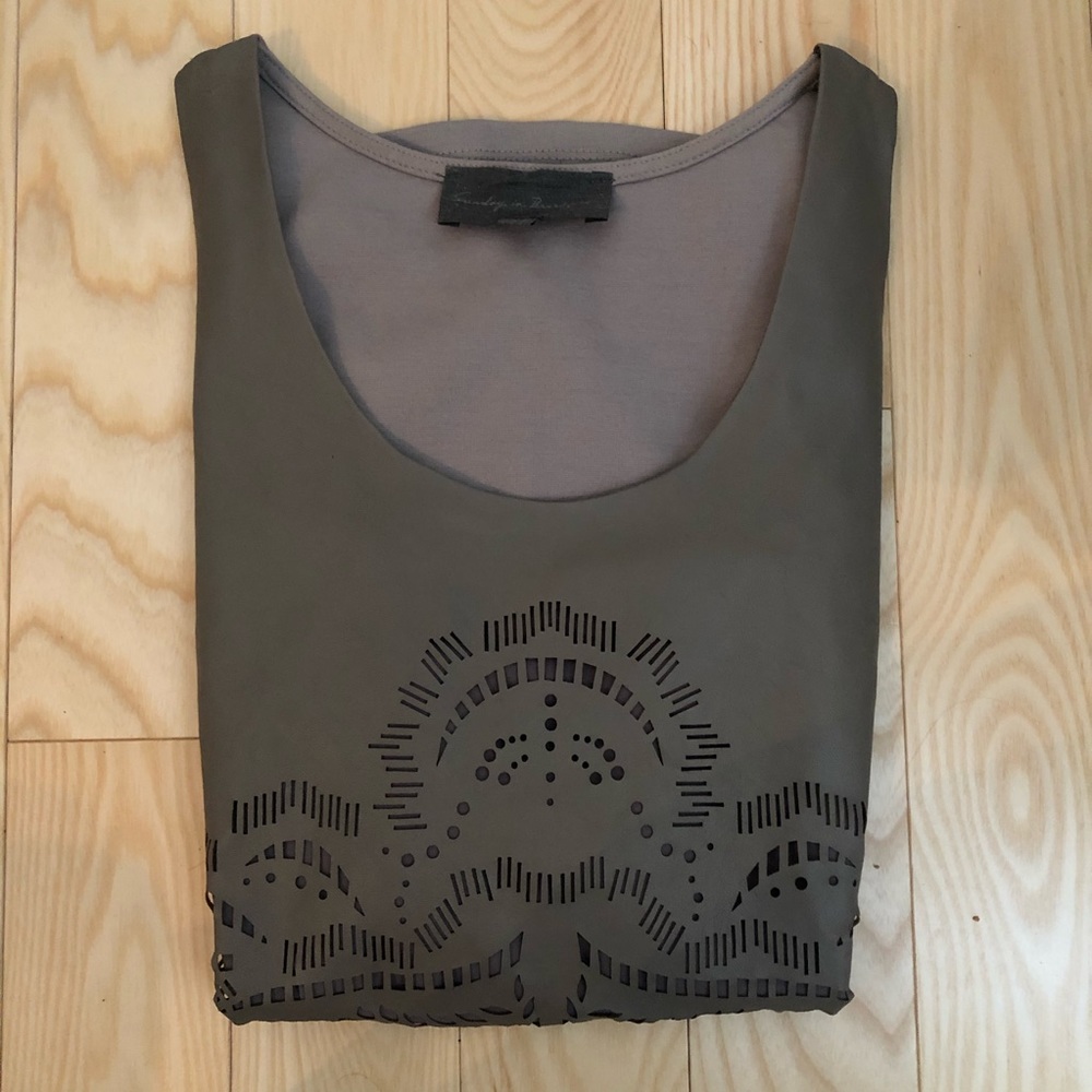 Anthropologie Faux Leather Tank Top - Picture 2 of 6